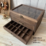 【受注制作】☆アクセサリーケース☆仕切り付きケース☆コレクションケース☆鉱物ケース☆標本箱風ケース☆アンティーク風ケース