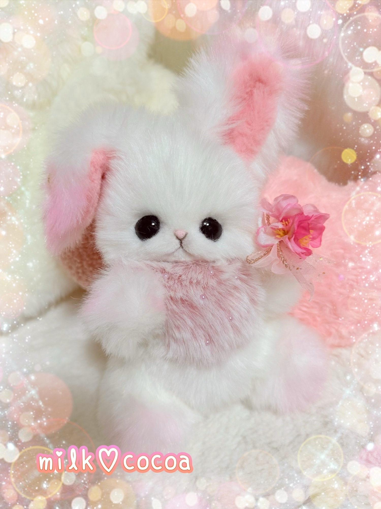 ☆*:.｡. milk cocoa.｡.:*☆ふわふわお花のベビーうさぎちゃん
