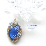 ラブラドライトぺンダント（ワイヤージュエリー☆ワイヤーアクセサリー☆ワイヤーラッピング天然石ネックレス☆KuthumistyleⓇ☆クツミスタイル）