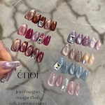 ネイルチップ＊enoi Jewel ジュエル ミルク マロン マグネット フラッシュ ワンカラー キラキラ ちゅるん シンプル 