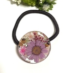 【再販】ブルーの涼しげお花畑ヘアゴム  (本物のお花を使っています)