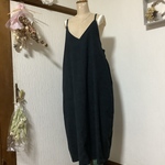 ハーフリネンブラック　キャミワンピース💕