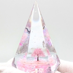 ☆送料無料☆レジンアートペイント☆3D絵画☆一本桜(六角錐)☆
