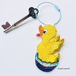 イースターエッグ・アヒルのビーズ刺繍チャーム