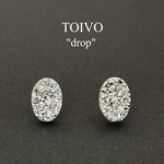 drop/天然石⭐︎ドゥルージーアゲート⭐︎一粒ピアス、イヤリング