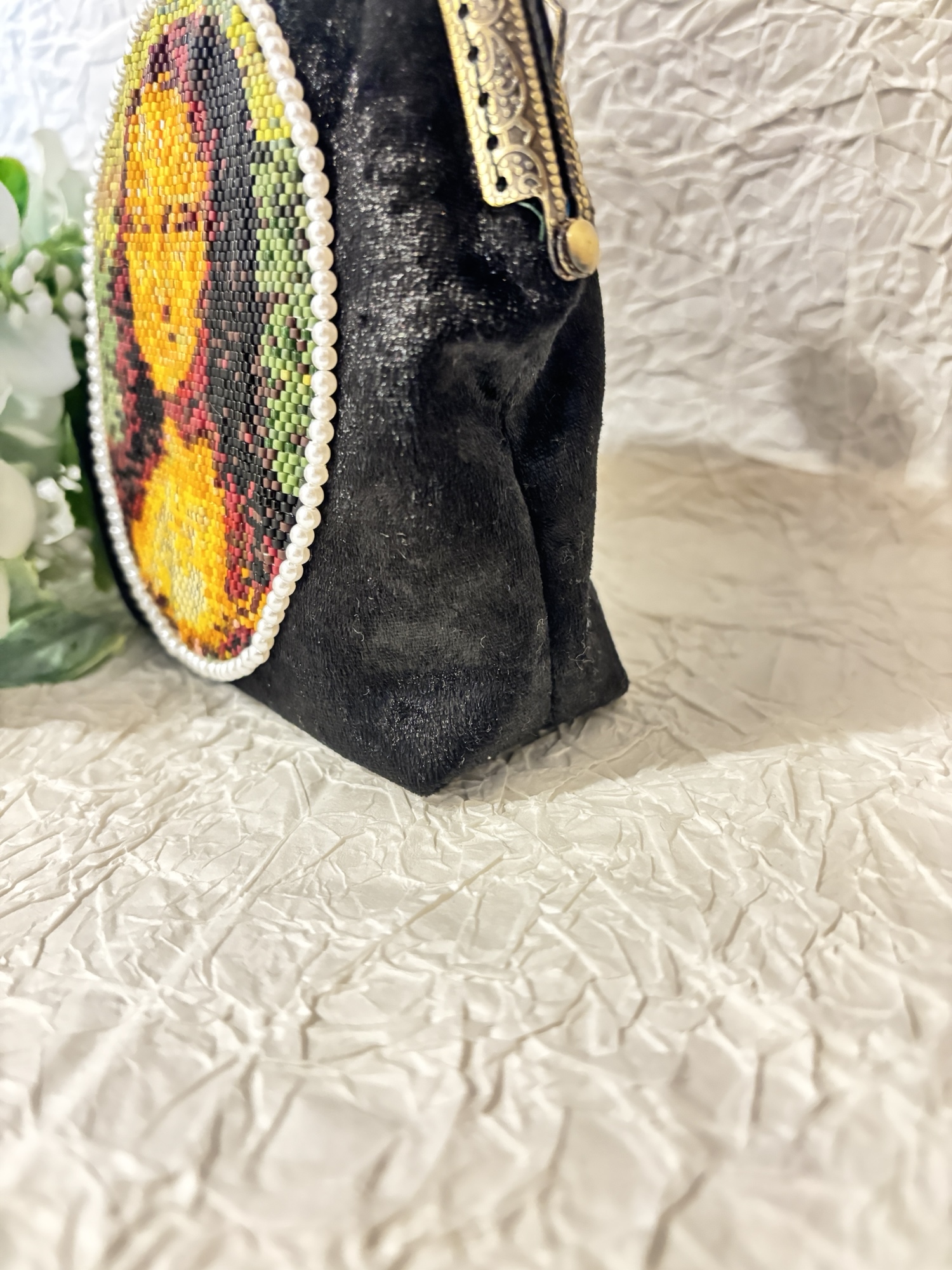 モナ・リザ ビーズ刺繍 がま口財布 『受注制作』 - Fileuse Risa