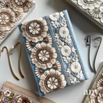 7日(土)21時🕘〜販売！インド刺繍リボン♡ブックカバー📖 ㊵　文庫本サイズ 文庫本カバー  ブックマーカー&しおり付き(特典‼️)   　3,600円