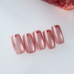 🍓シュガーピンク｜小さなハートのうるツヤフラッシュマグネイル ✨　ニュアンス/大人/上品/オフィスネイル/くすみ/可愛い/淡色/シンプル/ピンク/マグネット/フラッシュ/ラメ/春/夏/ハート