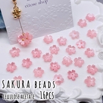 3/7 new 24H限定°˖✧新商品🈹【300→270円】【brsr3862acrc】 【16個】 【10.5x11mm】フラワービーズ　セルロースアセテート　桜