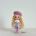 プチブライス　スクエアカラーワンピース3点セット　ハンドメイド　服