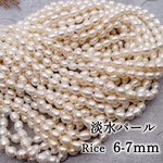 3/7 new 24H限定°˖✧新商品🈹【1450円→1300円】【1連 約40個】【pprr3863brsr】 淡水パールビーズ Rice【約6mm~7mmx5mm~6mm】
