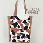 三毛猫柄　縦長トートバッグ　Lサイズ　アニマル　倉敷帆布使用　猫バッグ　トートバッグ　akaneko 