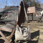 ⚮̈   アンティークリネンマングルクロス　紺×白２本ラインの2wayバッグ　ショルダーバッグ　斜めがけバッグ　トートバッグ　⚮̈  