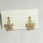 桜ジルコニアピアス🌸イヤリング変更可 サージカルステンレス 春アクセサリー フラワーアクセサリー 《色：クリア》