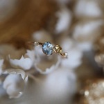 「海塩アイスミモザの透明感」ブルートパーズ×CZ水晶 繊細リング