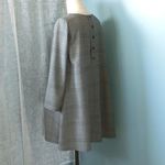 黒×白チェック　後ろボタンのだぼっとチュニックワンピース11号　88