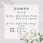 ＊お客様専用ページ＊モデル:スカイブルーアイのサイベリアンちゃん(金具シルバー、ビーズ:スカイブルーキャッツアイ)チャーム