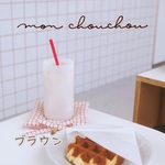 【推しぬい用クッション♡⸝⸝】リボン付きクッションコースター * ウィンドウチェック（ブラウン）