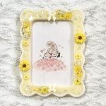 お花のトレカケース(Bloom・イエロー) B8サイズ  レジン トレカ キーホルダー 