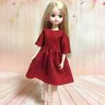 No.1042リカちゃんの真っ赤なシンプルワンピース