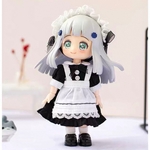 メイド服　ワンピース　エプロン　黒　白　服　オビツ11 ねんどろいど　ピコニーモp ピコドー9 ピコドー10 1/12ドール 人形　着せ替え