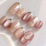 Holiday pink  𓂃 ピンク　パール　マグネット　入園　入学　春ネイル　ネイルチップ　キラキラ　大人可愛い　同窓会　うる艶