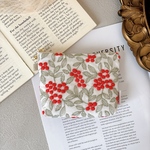 14センチコスメポーチ /刺繍ミモザ【レッド】