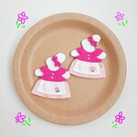 13cmぬいぐるみの洋服(エプロン・ピンク色)　くま・うさぎ用