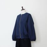 ☆サンプルSALE☆日本製《2026SS》リップストップノーカラージップブルゾン