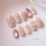 【数量限定】Tulip pink petal やわらかピンクのチューリップネイル ネイルチップ マグネットネイル 春ネイル シンプル 上品 結婚式 お花見 桜