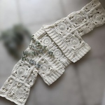 ☆croche透かしモチーフ 萌え袖 カーディガン☆アイボリー