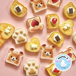 【10個】シンプルアニマルトースト　バター　ジャム　くま　猫　動物　パン　ベーカリー　カフェ　商品番号F-41