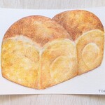 手描きポストカード　原画　食パン
