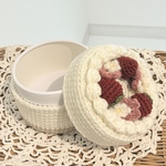 期間限定プライス！3日以内に発送可能✨˗ˏˋいちごと小花のケーキBOX🍓ˎˊ˗ ケーキあみぐるみ　ケーキ　いちご　バースデイ　記念撮影　お誕生日　インテリア　バースデイフォト