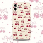 リボンチェリー柄スマホケース｜大人かわいいさくらんぼデザイン・ナチュラルガーリー iPhoneケース