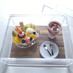 喫茶店のプリンアラモード ドリンクセット/ケース付き ミニチュア