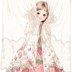chan.ce オリジナルステッカー　　2種4枚入り  Strawberry Spring Breeze  いちご色の春風🍓　人物ステッカー　女の子ステッカー  カーテン　strawberry