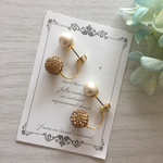 ラインストーンボール🌟キャッチピアス