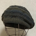 マニッシュ杢グラデーションの鹿の子ボーダーベレー帽/再販