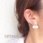 [再販]オパールピアス×コットンパールチャーム[shiro]