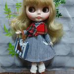 ストライプのデニムワンピース