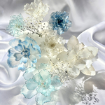 【再販vol3】ホワイト×ブルー系ヘアアクセサリー⭐︎アメリカンフラワー