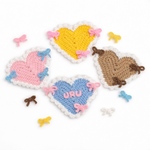 犬用猫用　お名前入り♡ Whip Ribbon Heart Bib🎀🤍