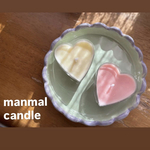 天然精油のハート型ソイキャンドル２個セット♡［植物性ナチュラルキャンドル］