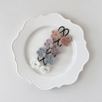♥︎ new ♥︎ Mohair flower hair tie & clip /モヘアのお花ヘアゴム　ヘアクリップ  冬　毛糸　かぎ編み　ベビー　キッズ　子供　ふわふわ