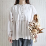 【受注製作】すずらんブラウス(エクリュ)｜低身長さんのためのナチュラル服ELLIE(エリー)