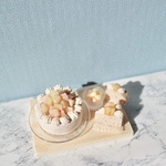 70. ミルクティーピーチケーキセット　ミニチュアスイーツ