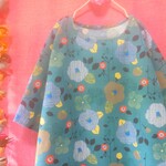 ◆sale◆ 椿花ガーデン ゆったりワンピース blue green