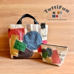 tuttifun＊カラフルパッチワークトート&ポーチセット        Color Patchwork Tote &Pouch Set         A273