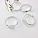 10個入り！☆指輪 リングベース☆調節可能☆ 銀 シルバー☆アクセサリ 